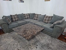 Beautiful 6 Seater L Shaped Grey Faux Suede Sofa in great condition