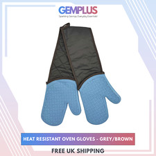 GEM+ | Premium Oven Gloves Mitt Silicone Heat Resistant Non-Slip Grip Baking BBQ