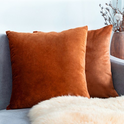 Velvet plain soft cushion - soft,