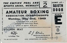 BOXING TICKET - 1949 Amateur