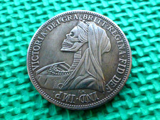 1893 Queen Victoria Skull/Memento Mori Head One Crown - St. George