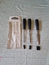 Stanley 5005 Chisel Set 25mm 18mm & 6mm c/w End Covers And Set Cover VGC 