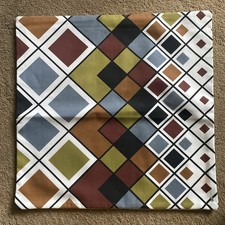 Handmade Vintage 1970s Heals Harlequin Fabric Cushion Cover / Unused 