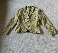 Vintage Mustard and Black Detailed Blazer Jacket Size UK 12