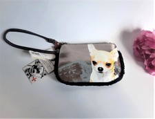 FuzzyNation Chihuahua wristlet pouch.