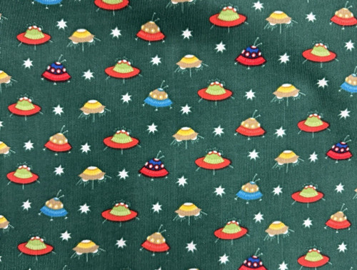 Cotton spaceship print fabric - spaceship,