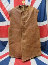 1940 WWII British Army Military Leather Jerkin, Waistcoat Despatch Rider Size 2