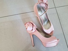 Asos Satin Peep-Toe Heels blush pink