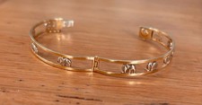 Rare and individual  14K Yellow Gold Elephant Bangle Bracelet 15 grams