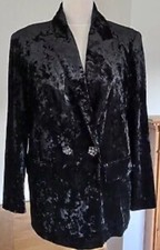 ZARA Embroidered embellished gem Velvet Jacket Blazer Coat Size L 