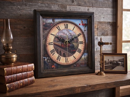 Steam train wall desk - or, clock