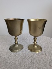 Pair of Vintage Brass Goblets