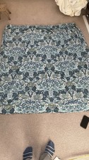 Vintage pair of blue flower and bird design curtains 