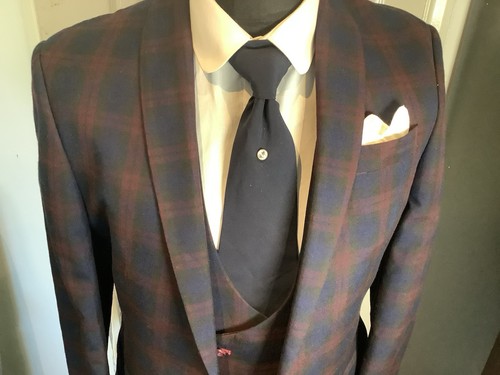 Mens three piece suit blue - suit,