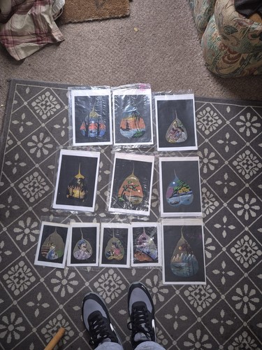 Indian leaf paintings - leaf,