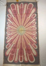 Vintage Rug Stencilled Canvas Tenerife Sunburst Rectangle Stencil Retro