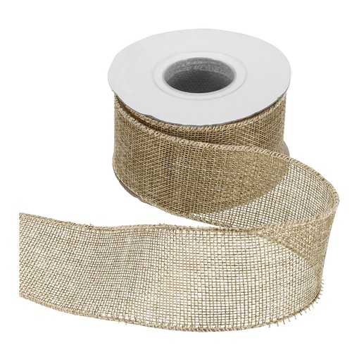Burlap wired ribbon x - ribbon, 10