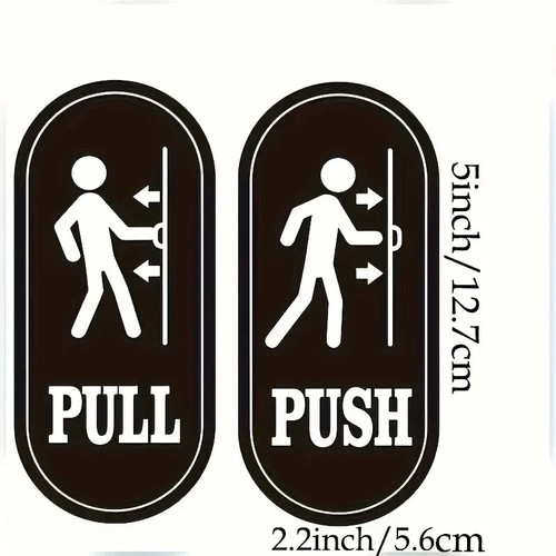 2pcs push and pull - push, sticker