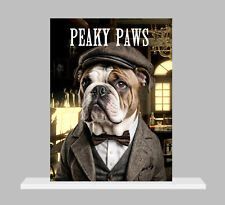 Funny English Bulldog Dog Peaky Paws metal wall sign dog lovers plaque Blinders