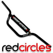 BLACK 22mm DEEP STATE MID RISE PIT BIKE HANDLE BARS WITH BAR PAD 50cc 110cc