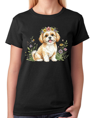 Floral shih tzu - tzu, puppy