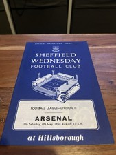 Sheffield Wednesday v Arsenal Division One Football Programme Season 1967-1968
