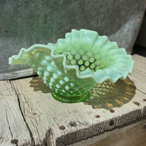 Fenton lime green - green, opalescent