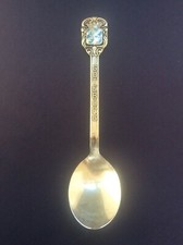 Vintage Swedish 1963 LFA Silver & Enamel Spoon GOTEBORG Full Swedish Hallmarks