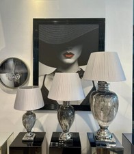 Grey Marble Effect Medium Large Extra Large Table Lamp with Round Grey Shade