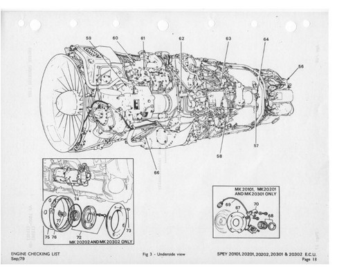 Rolls royce spey - engine, parts