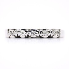 0.22cts Natural Diamond SI1 Palladium 2.65gr Engagement 5 Diamonds Ring