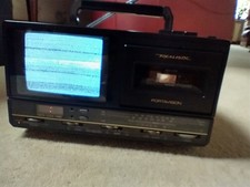 Vintage Realistic BW Portavision  TV, Cassette, Radio & Clock. Working Order 