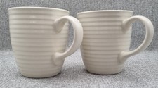 Rayware - Beige Cream Ribbed - Set Of Two - Ceramic Mugs 