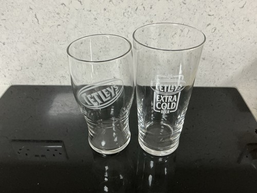 Tetley vintage pint glasses - tetley,