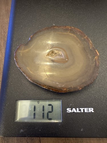 Natural banded agate slice - natural,