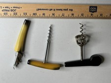 3 Bakelite Corkscrews Vintage Coat Of Arms Bottle Can Opener Trav.L.Bar