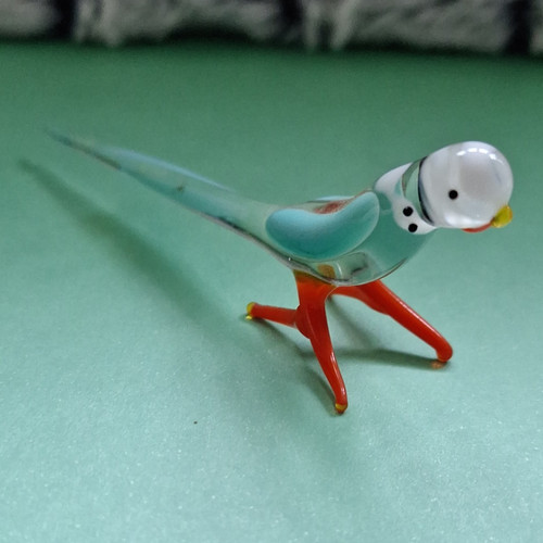 Glass bird figurine blue - bird,