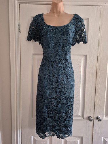 Dark green lined lace dress - lined,