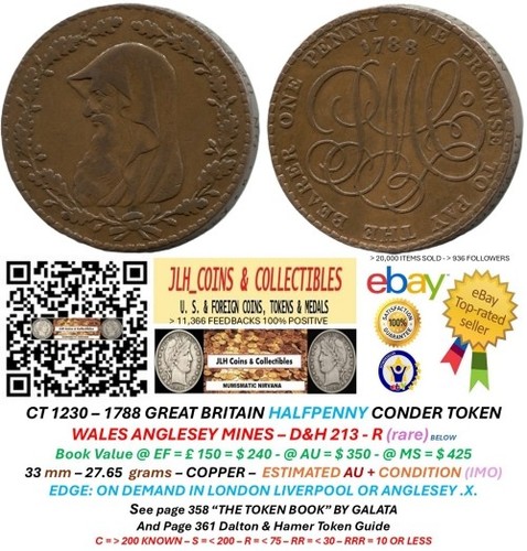 1788 penny conder token - gb,