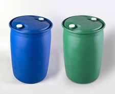 220L 45 Gallon Plastic Blue or Green Drum Barrel Container Storage Butt