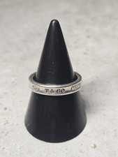 Authentic Tiffany & Co 1837 Sterling Silver Wide Concave Band Ring Size L 3.5mm