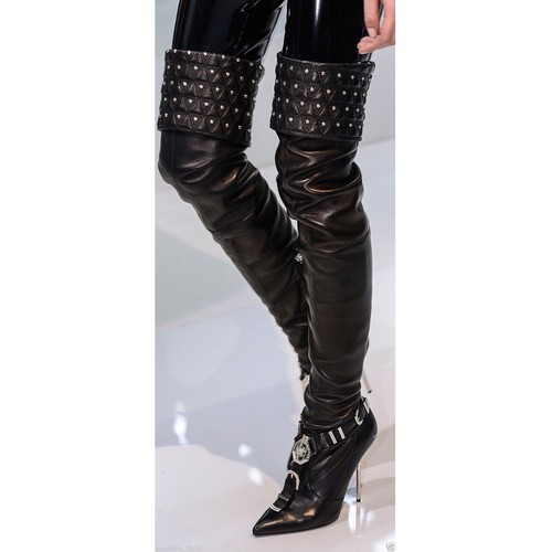 Versace leather over knee - versace,