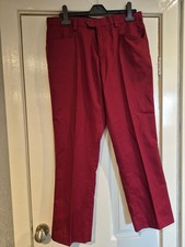 Merc of London Sta Press Trousers in burgundy 34in waist