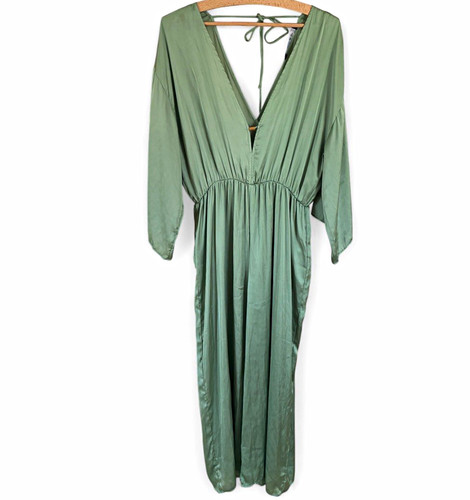Zara green satin neck - zara,