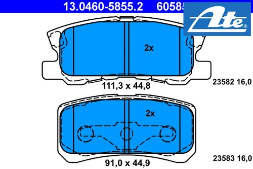Rear brake pad set disc - rear,