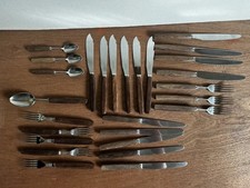 Selection Of 27 Thomas W Cork & Sons Sheffield Steel Wooden Handle Cutlery #A13