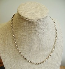 Vtg Sterling Silver Belcher/Rolo Chain Necklace Lge Links 19" 10g Hallmarked