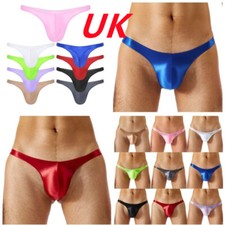 UK Mens Micro Briefs Glossy T-Back Thongs Low Rise Panty G-Strings Underwear