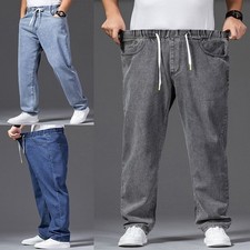 Mens Elastic Waist Jeans