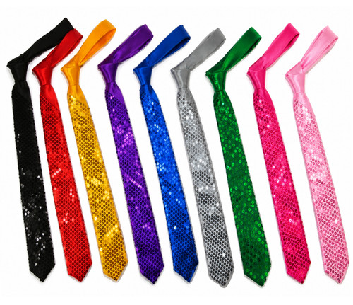 Unisex tie satin sequinned - satin,